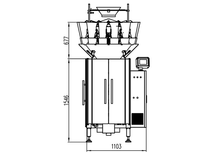 Machine de pesage et de conditionnement combinée entièrement automatique avec peseuse associative pour aliments Fully Automatic Combined Weighing and Packaging Machine with Multihead Weigher for Food